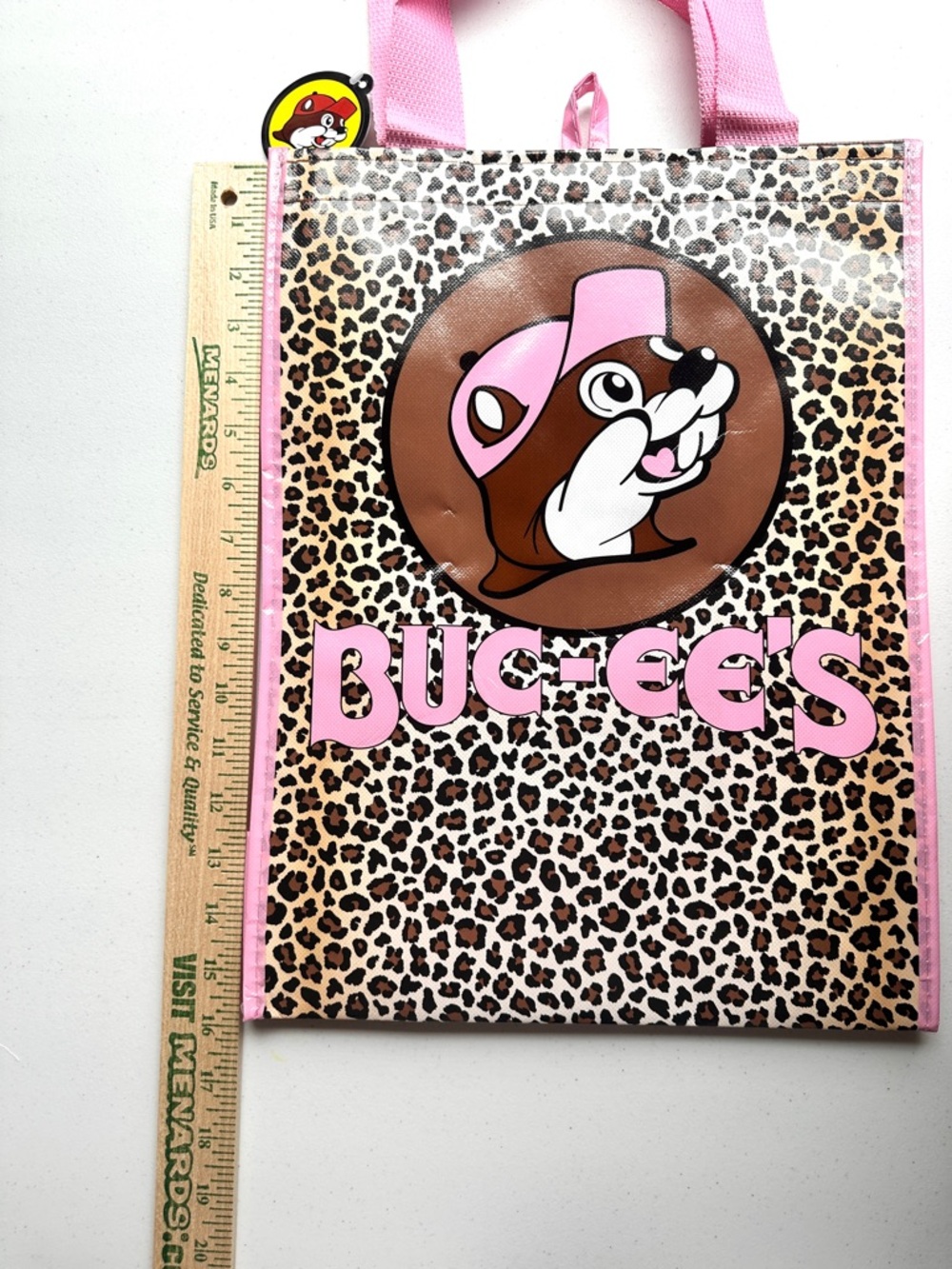 NWT Buc-ee's Pink Leopard Print Reusable Tote Bag - Picture 4 of 5